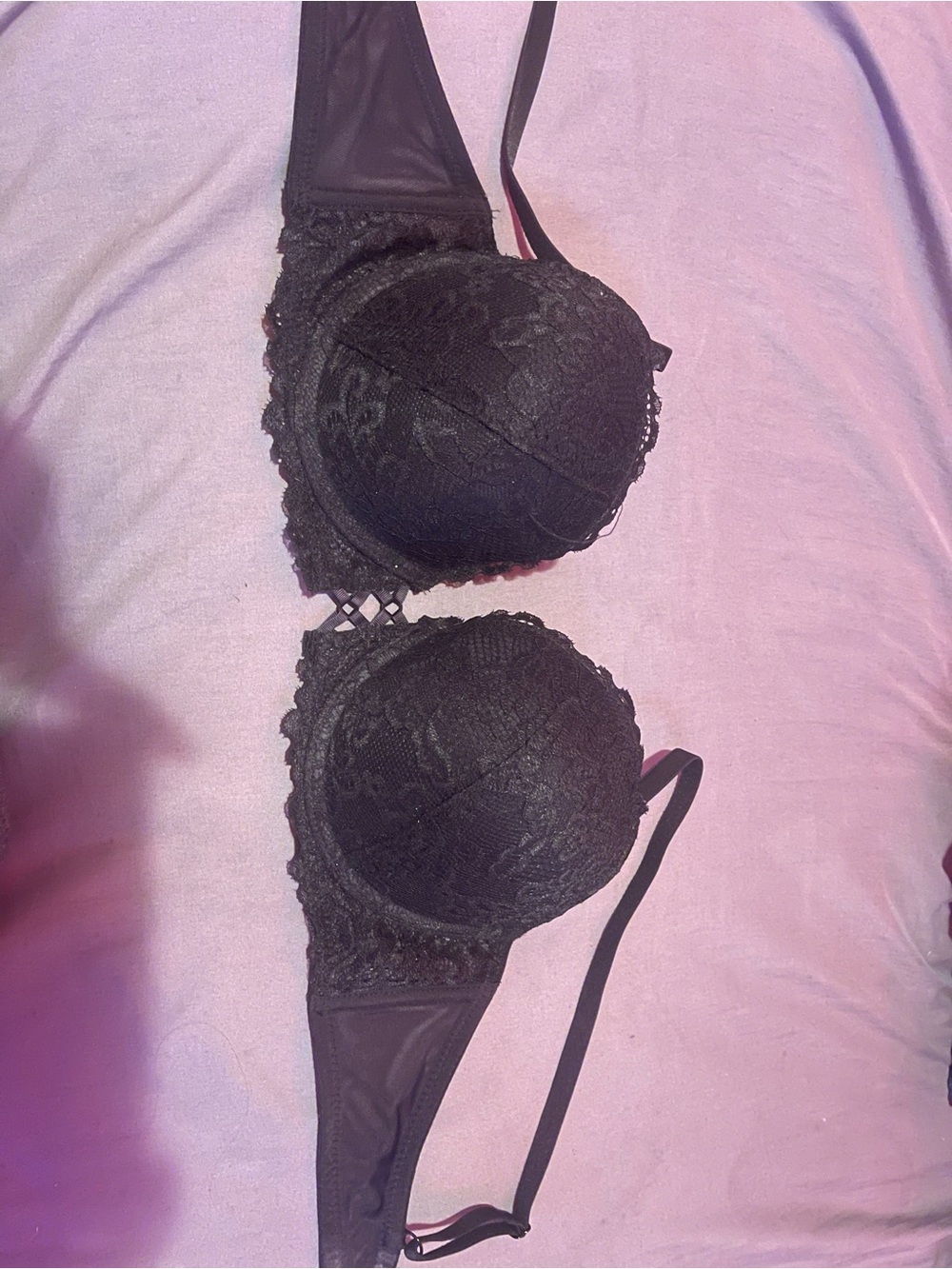 Black Lace Push-Up Bra - Women Intimates